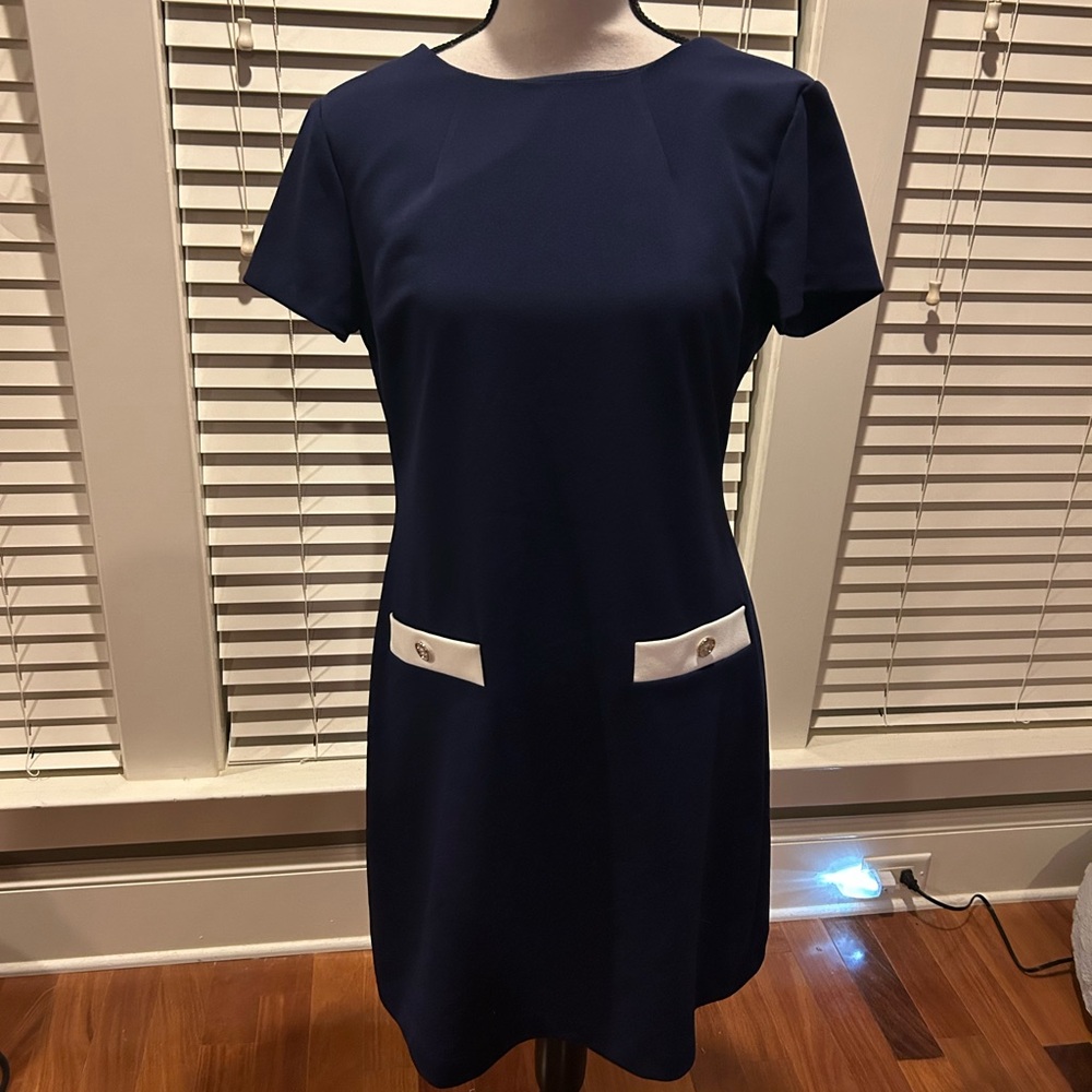 Tommy Hilfiger Navy Dress with White Details